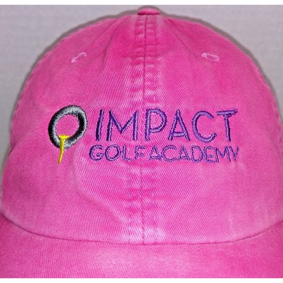 Impact Golf Academy Kate Lord Baseball Cap Hat Women's Pink Hook And Loop Adjust - Picture 2 of 9